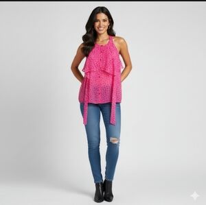 Pink Sheer Polka Dot Princess Vera Wang Bl…